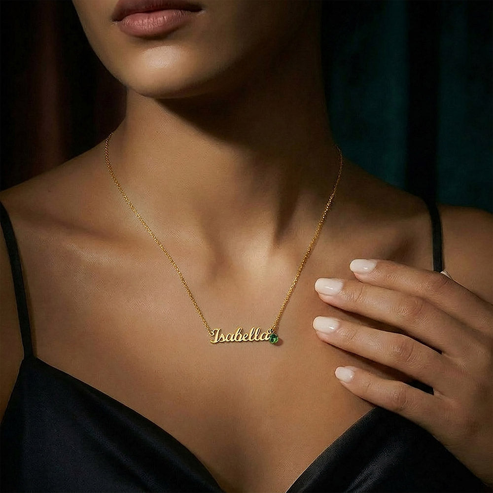Constitution Fan Club™ Custom Name Necklace with Birthstone