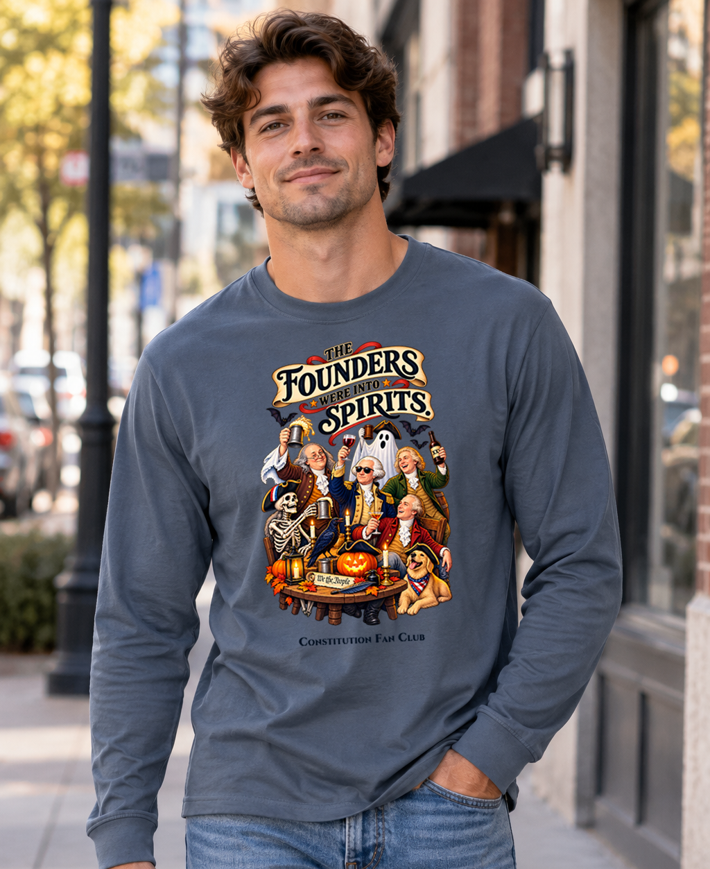 The Founders Were Into Spirits | Halloween Long Sleeve Shirt