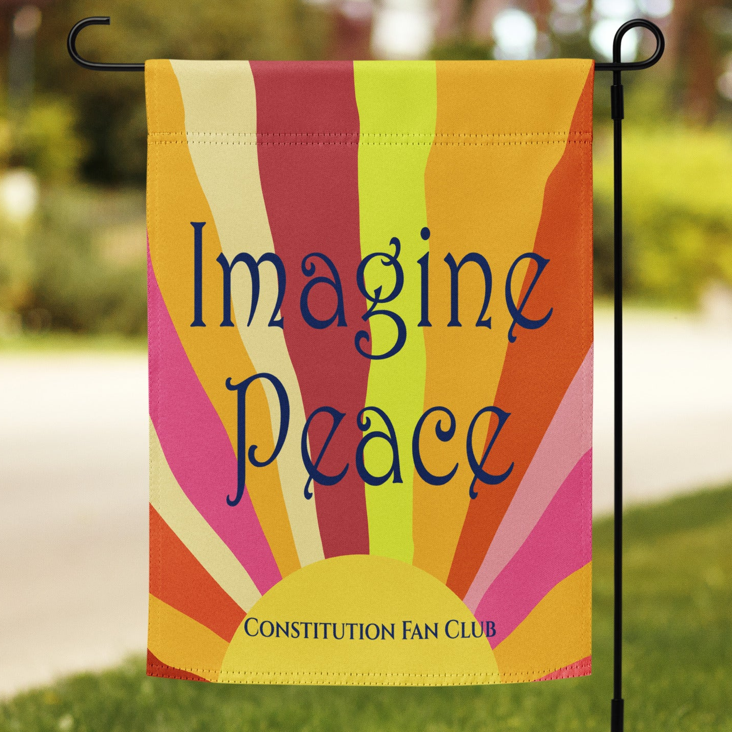 Imagine Peace Garden Flag – Retro Hippie Yard Decor