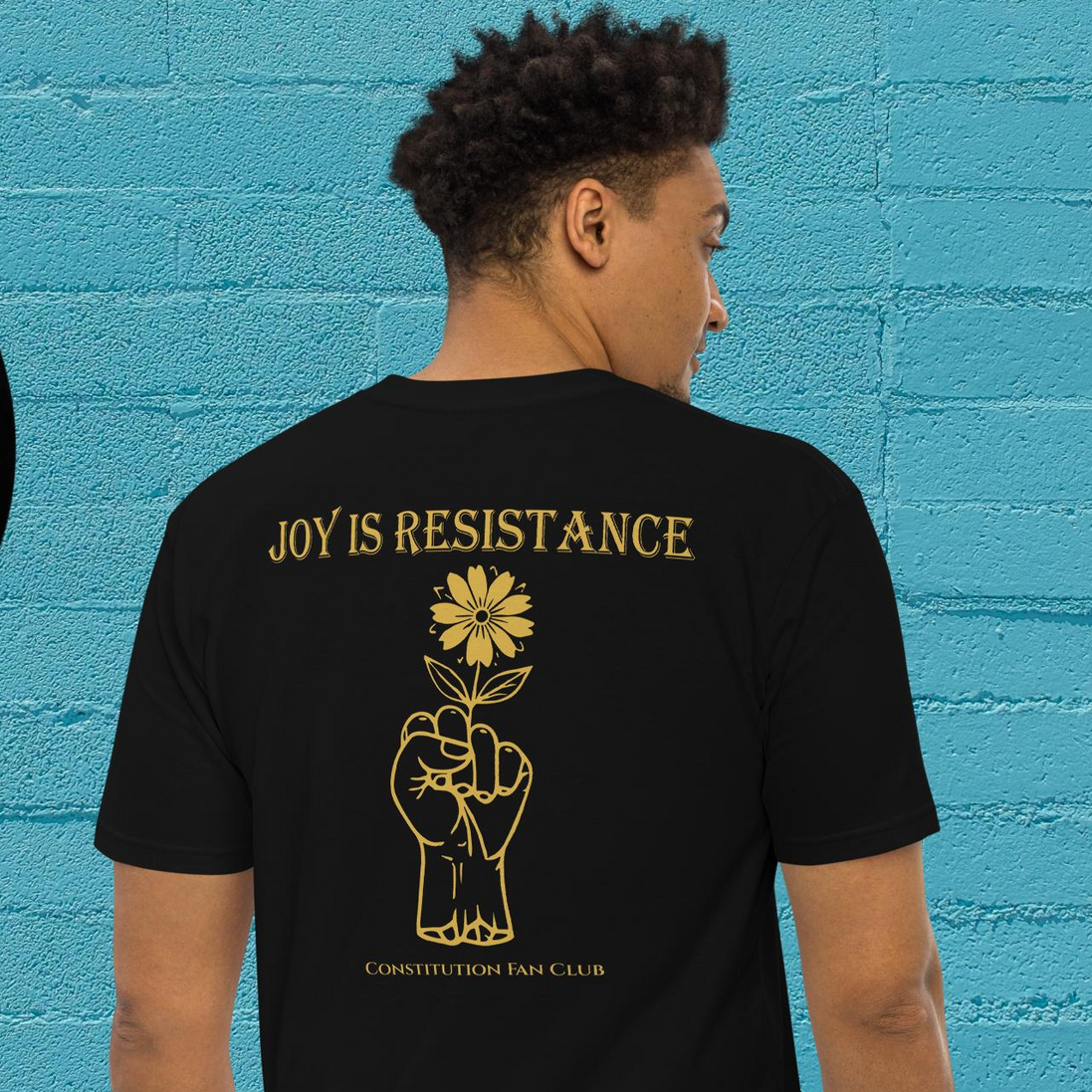 Joy Is Resistance — Heavyweight Gold Line Tee (MC1086)