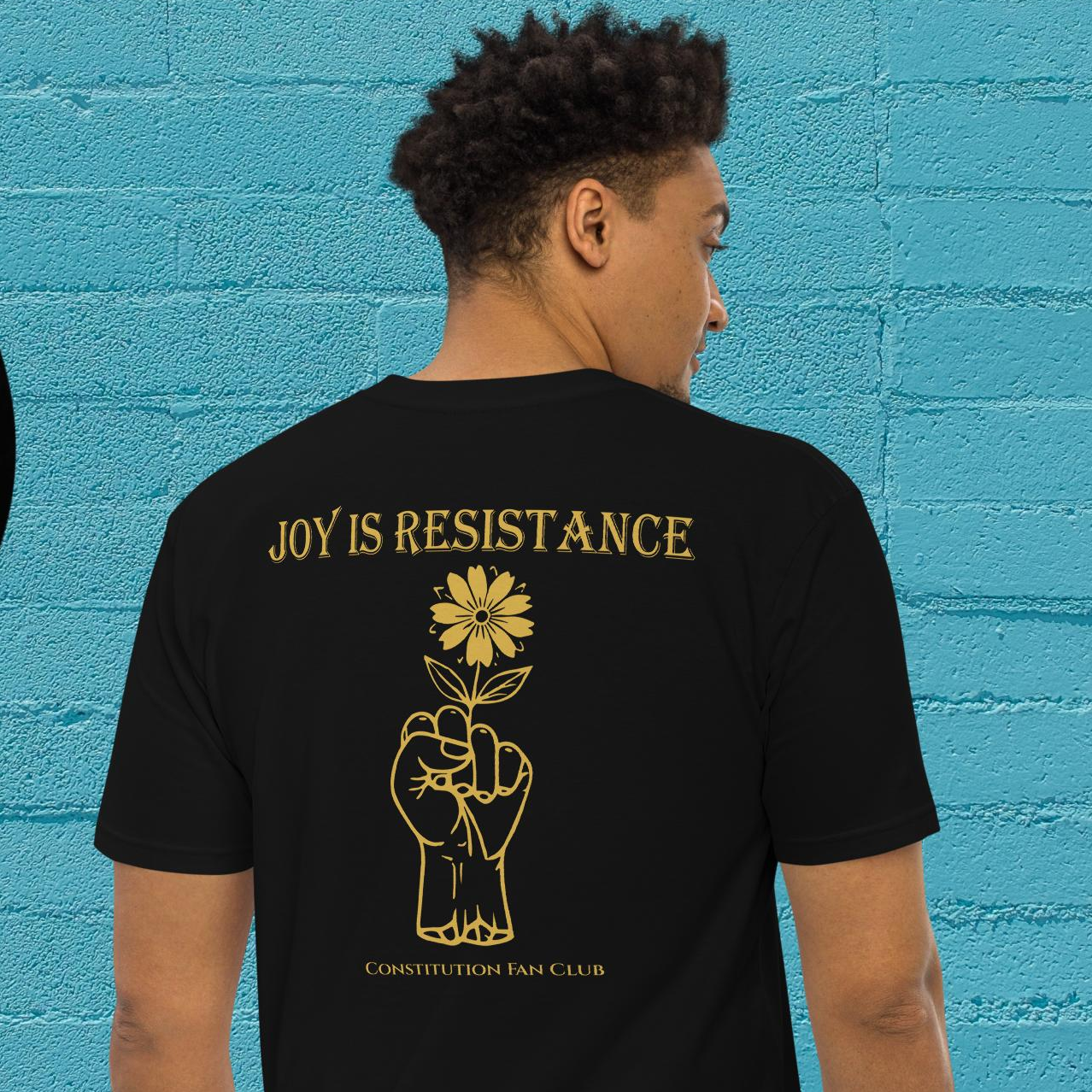 Joy Is Resistance — Heavyweight Gold Line Tee (MC1086)