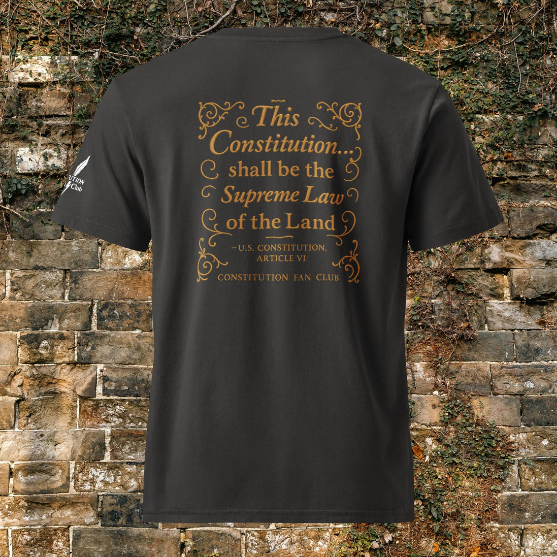 Premium Garment-Dyed Vintage Constitution Tee – Supreme Law of the Land Shirt | Constitution Fan Club