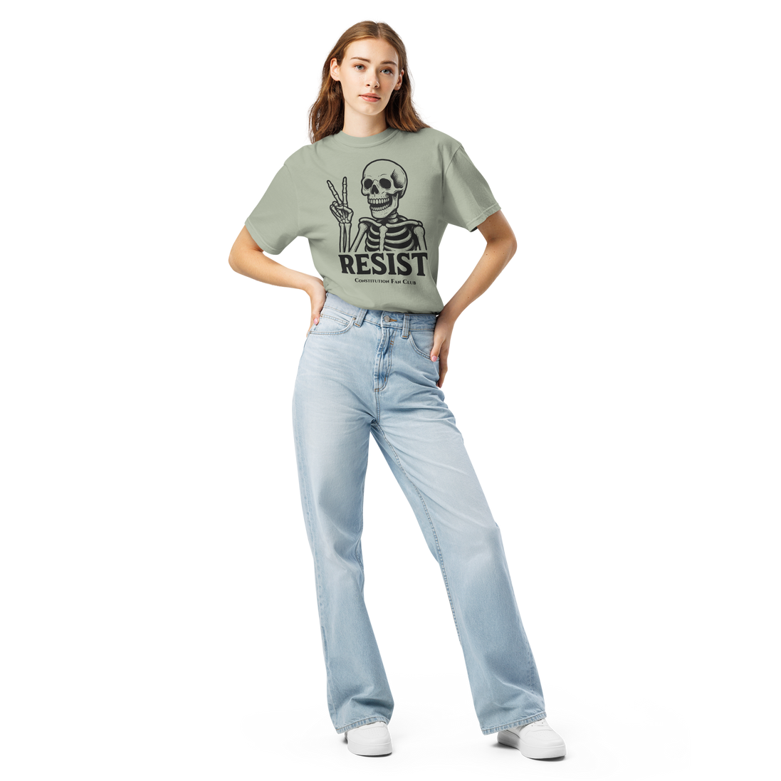 Resist Skeleton — Vintage Tee