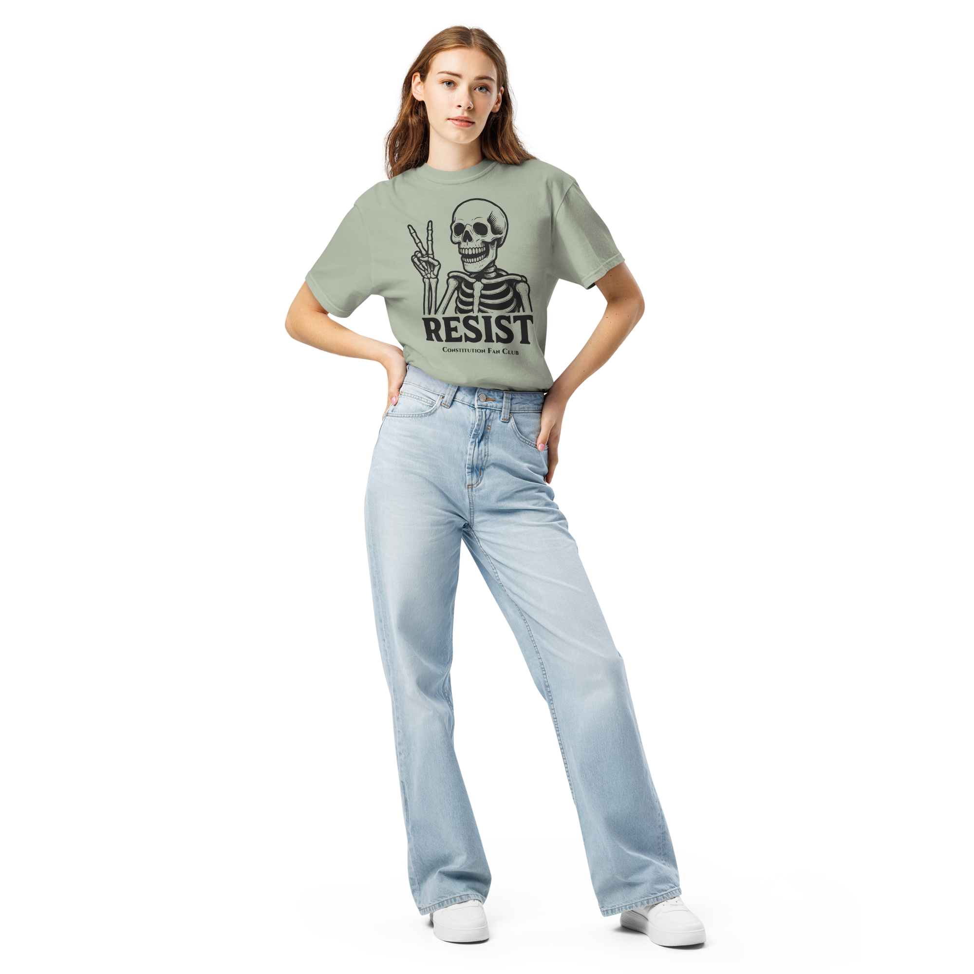 Resist Skeleton — Vintage Tee
