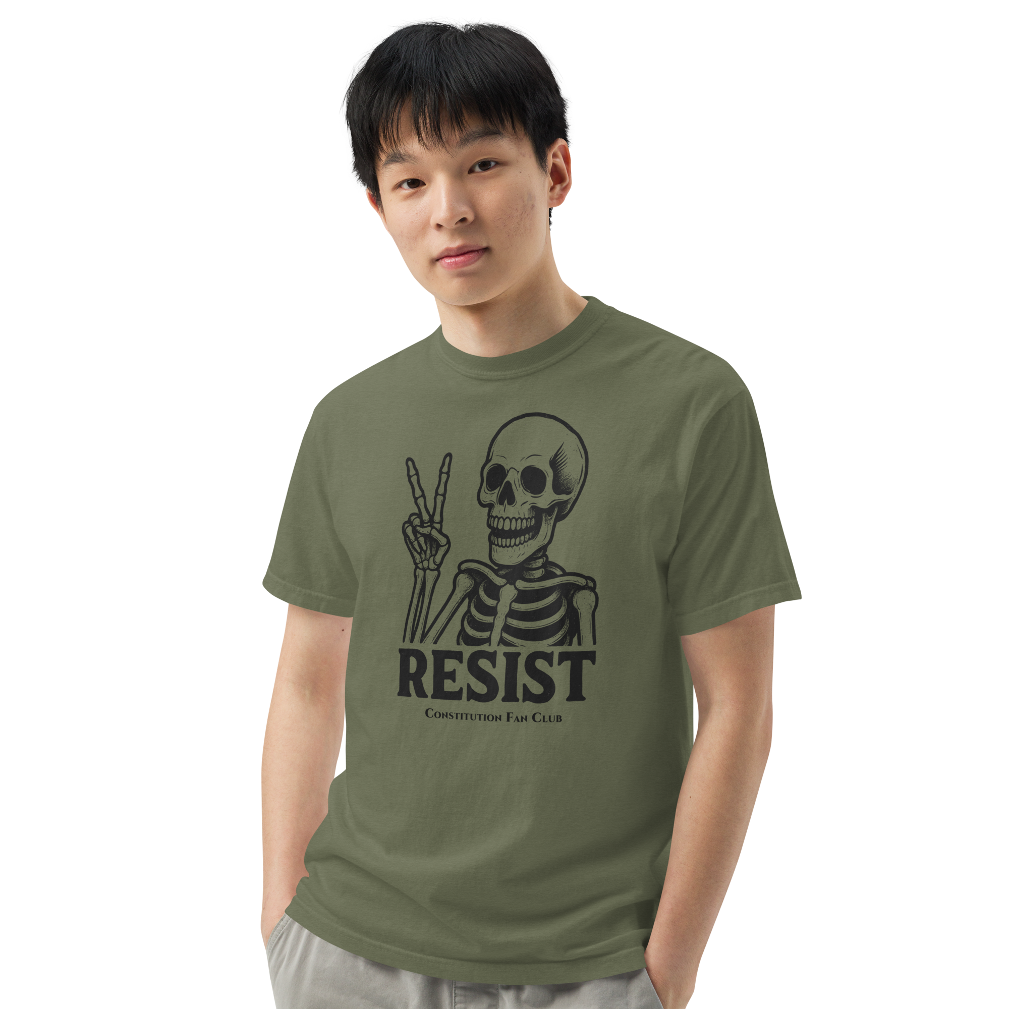Resist Skeleton — Vintage Tee
