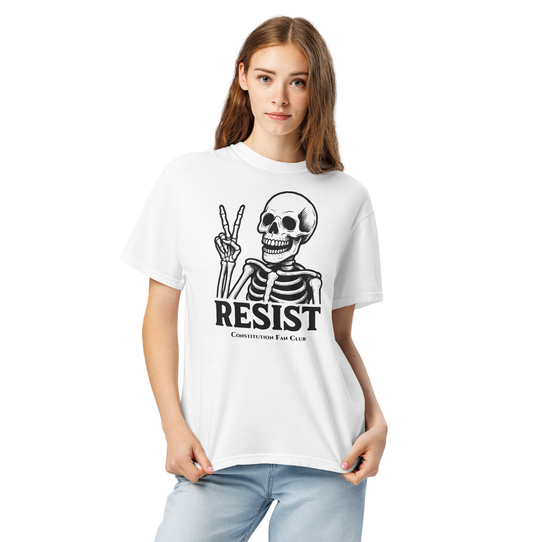 Resist Skeleton — Vintage Tee