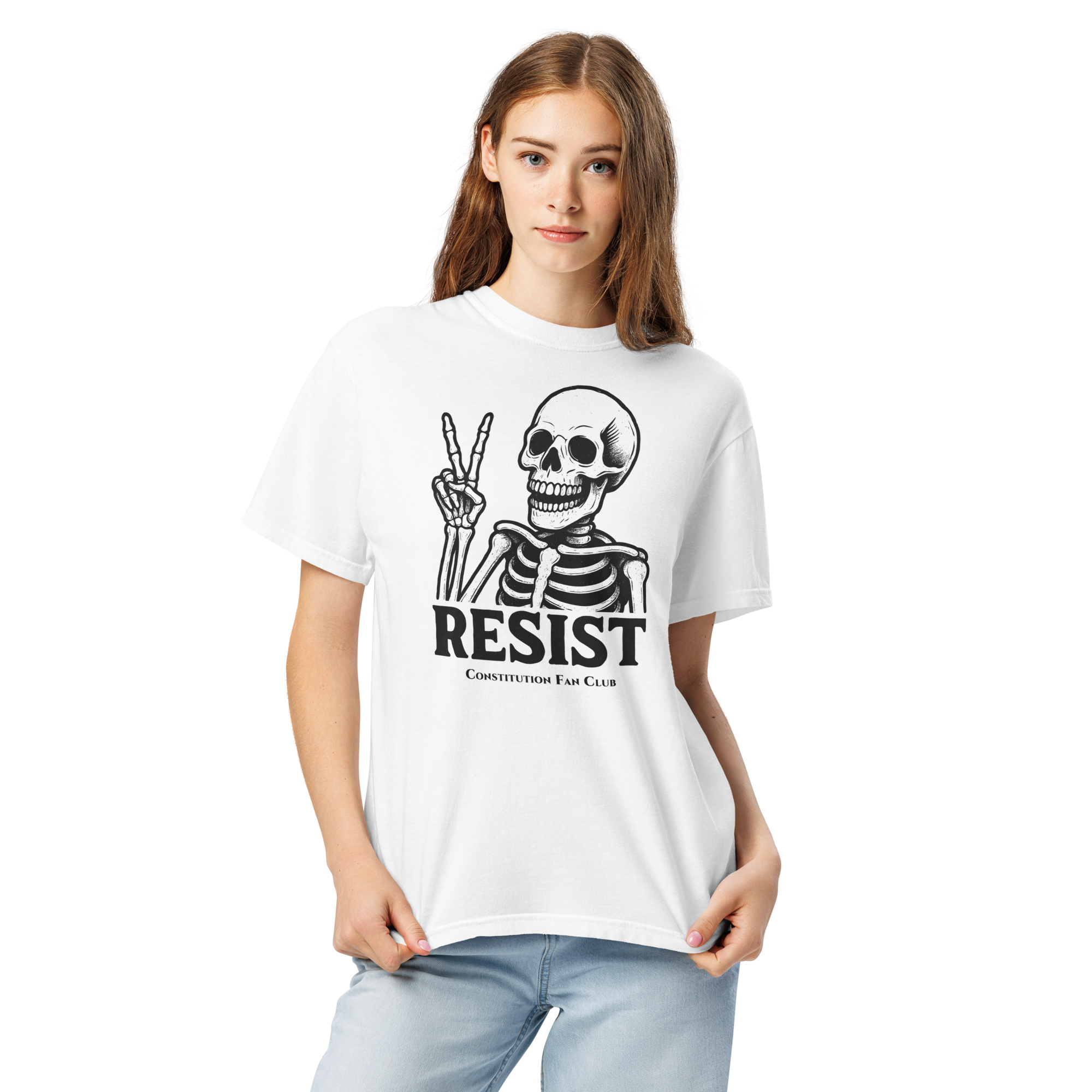 Resist Skeleton — Vintage Tee